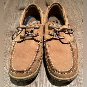 Lanesboro Men’s Boat Shoes Tan Brown Lace Up Size 8